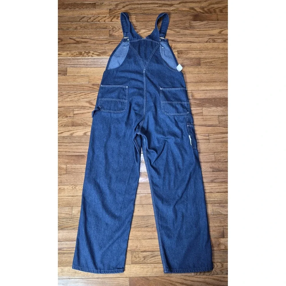 Vintage Sears Denim Overalls Mens 40x30 Blue Workwear Union Made Grunge USA